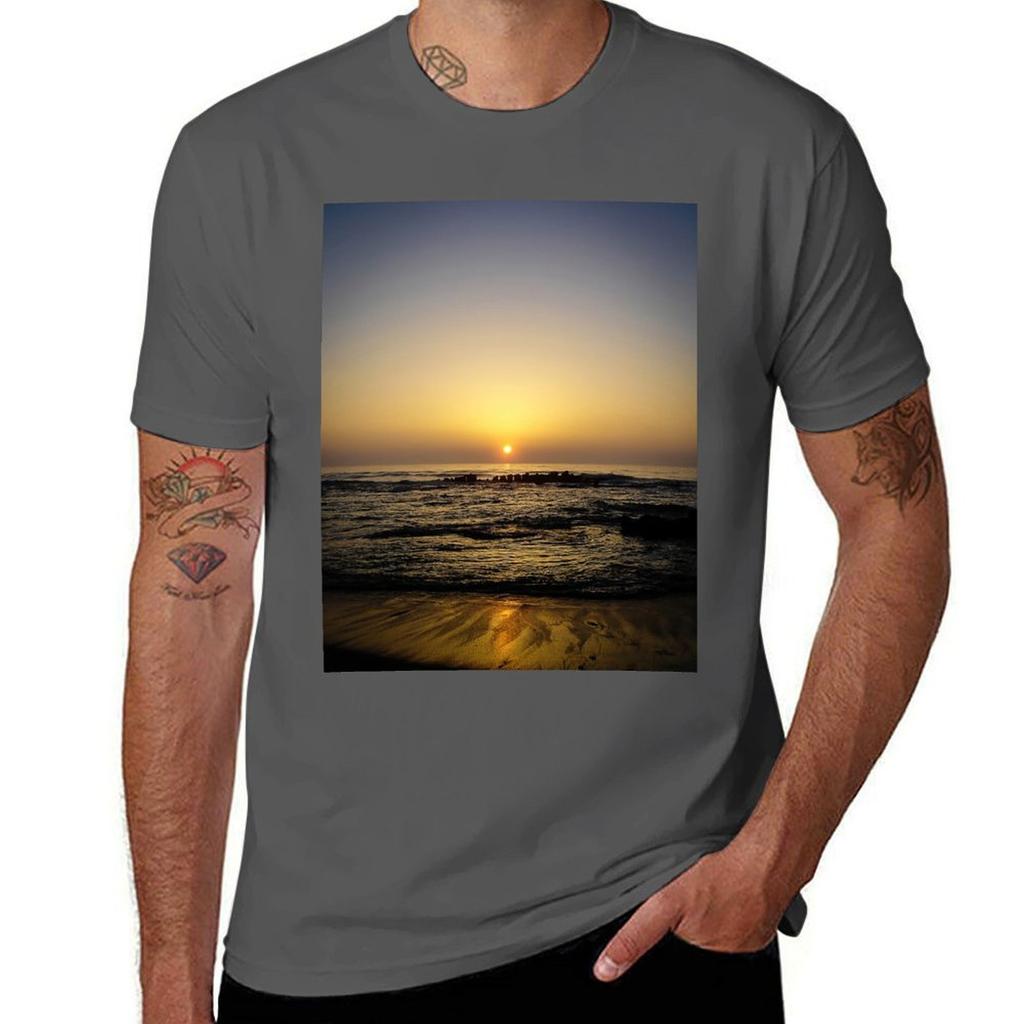 Sunset Rocks Tshirt Daily Casual Short Sleeve Tee Shirt