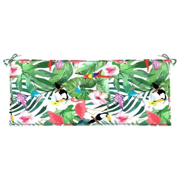 VidaXL Coussin de banc de jardin carreaux multicolore 120x50x7cm tissu 361597
