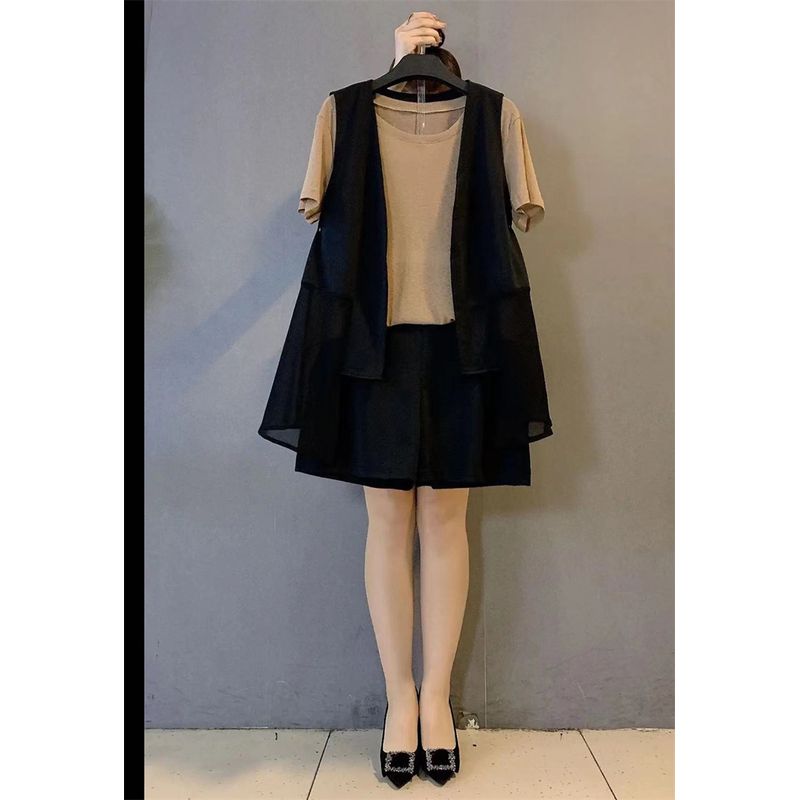 

Женский летний жилет большого размера, модный костюм для леди, скрывающий живот Curry 2XL Suggested 50.00 kg-60.00 kg