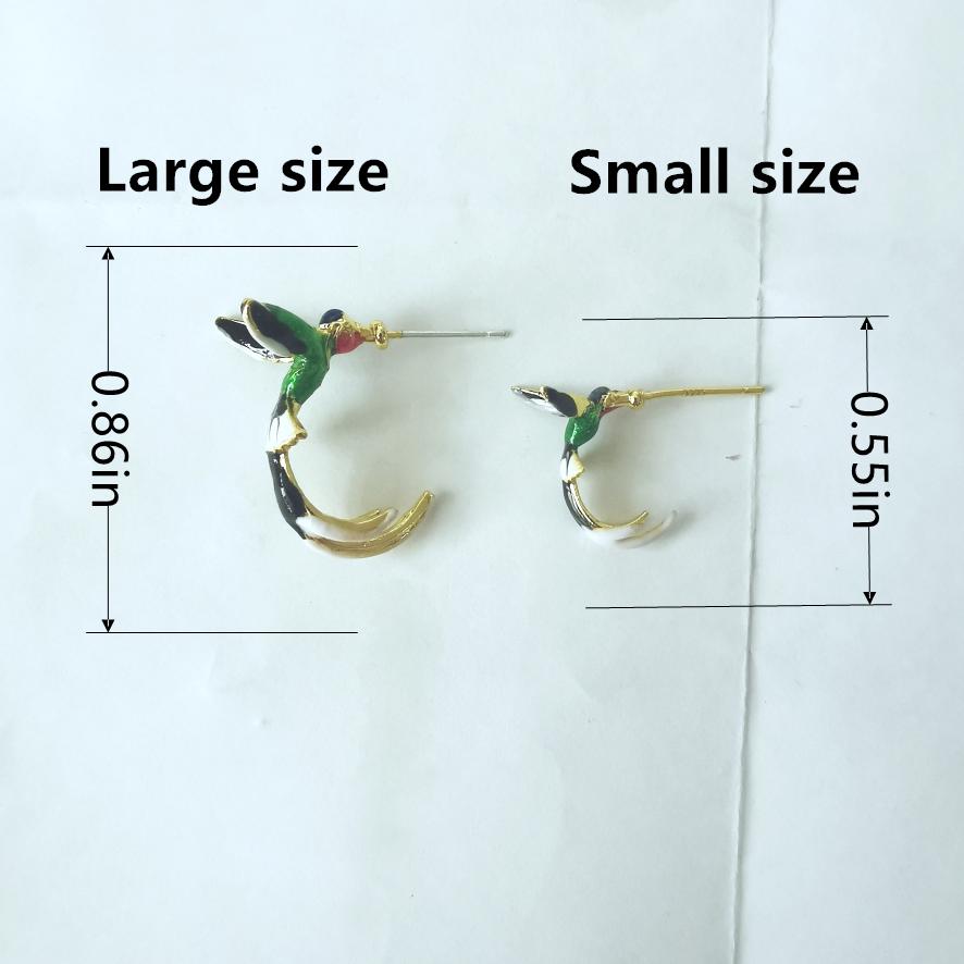 Boucles d'oreilles colibri 3D pour femmes, bijoux animaux, accessoires d'oreilles mignons pour filles, cadeaux de fête de mariage