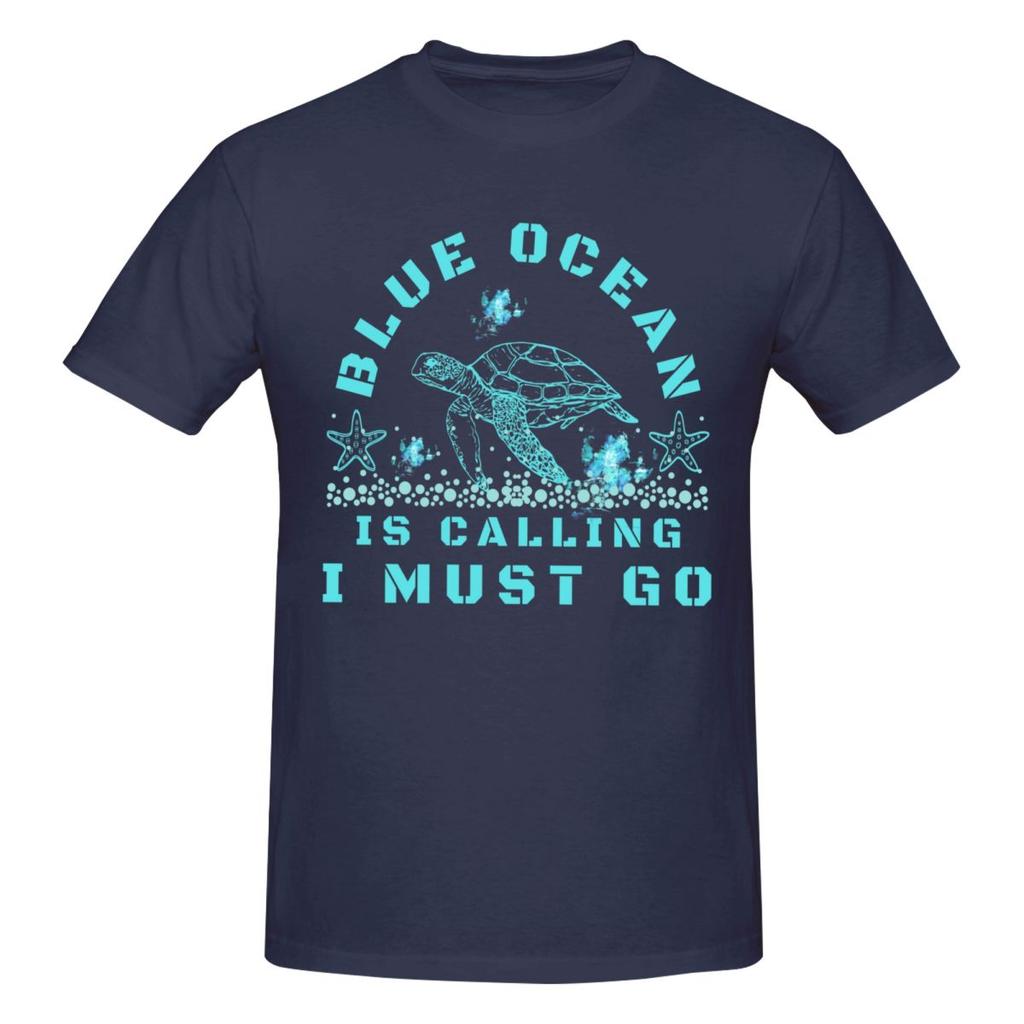 Unisex The Ocean Is Calling Turtle Lover Sea Thermal Awesome T Shirt Streetwear Oversized Cotton Sleeve Custom Tshirts