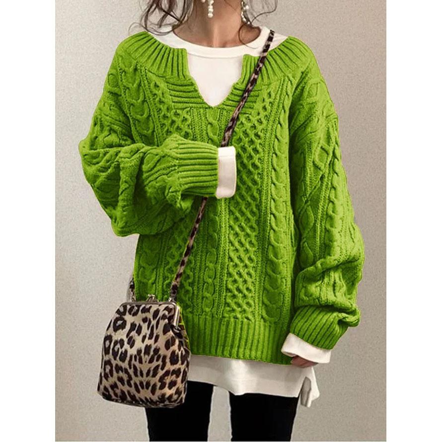 Autumn Winter Women Warm Long Sleeve Half Open Collar Tops Knitted Sweater Retro Office Lady Jumpers Pullovers Knit Sweater