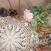 Crochet Doilies, 15.7 Inch Large Cotton Doilies for Tables Round Handmade Lace Placemats Vintage Knitted Tablecloth for Home Kitchen Dining Room