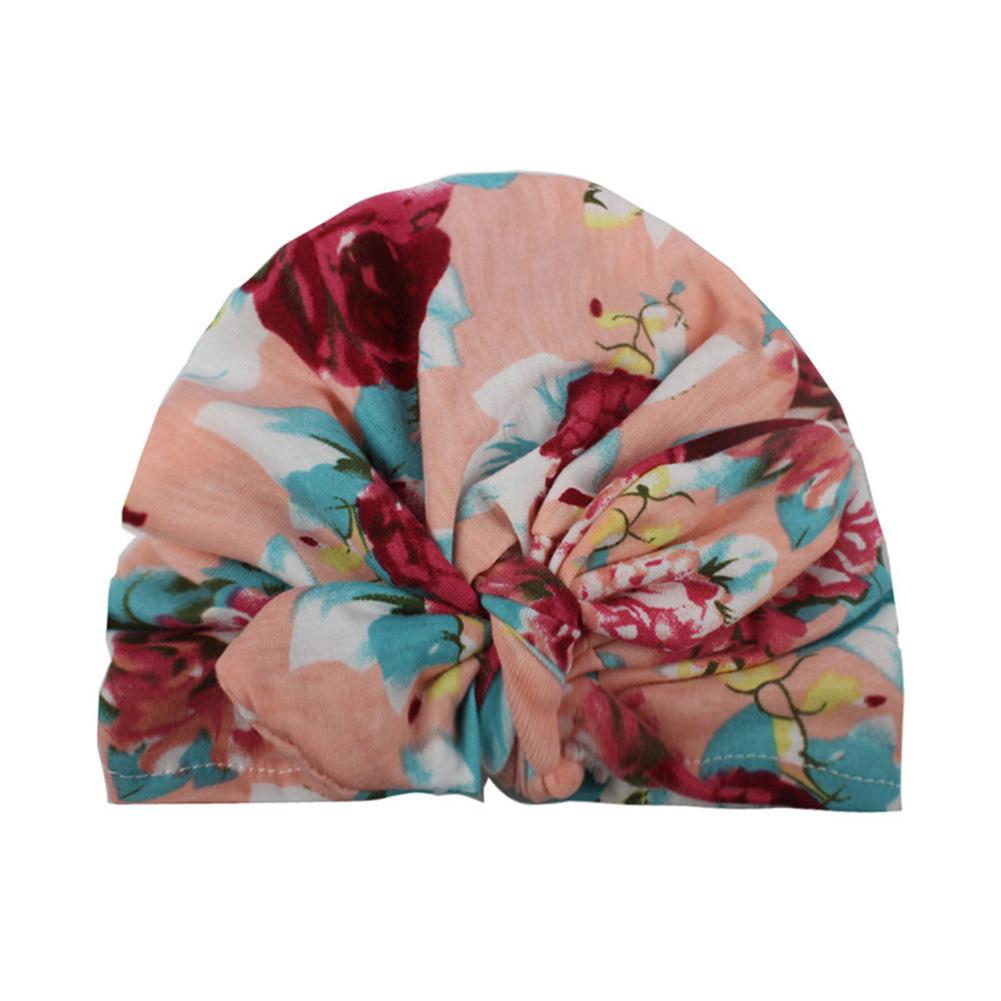 Newborn  Floral Print  Hat Cute Sweet Infant Girl Nursery Cap with Bowknot