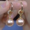Champagne pearl fringed ear buckle, light luxury temperament, high sense of face, thin earrings, versatile Internet celebrity earrings