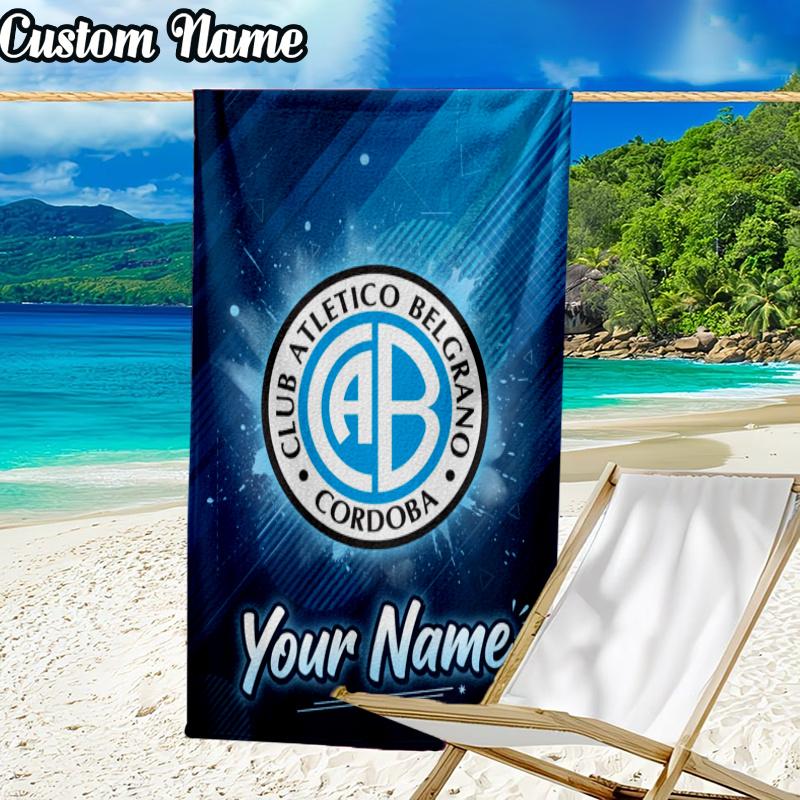 Custom Name CAB Football Beach Towel - Soft, Ultra-Absorbent Microfiber, Lightweight, Perfect for Beach, Parties, Travel, Camping
