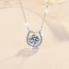 U-shaped Horseshoe One-carat Moissanite Collarbone Chain Plated with 18K Gold Fashion Light Luxury Jewelry S925 Sterling Silver Necklace