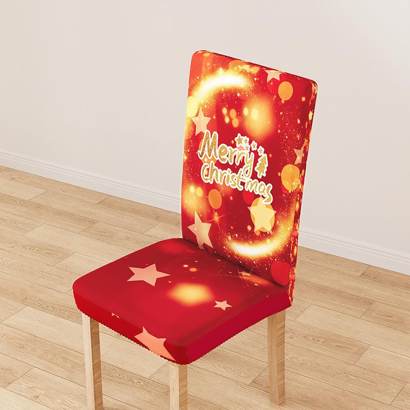 

Fashion Home Decorative Christmas Chair Cover for Dining Room Wedding Banquet Merry Xmas Dustproof Washable Stretch Chair Case