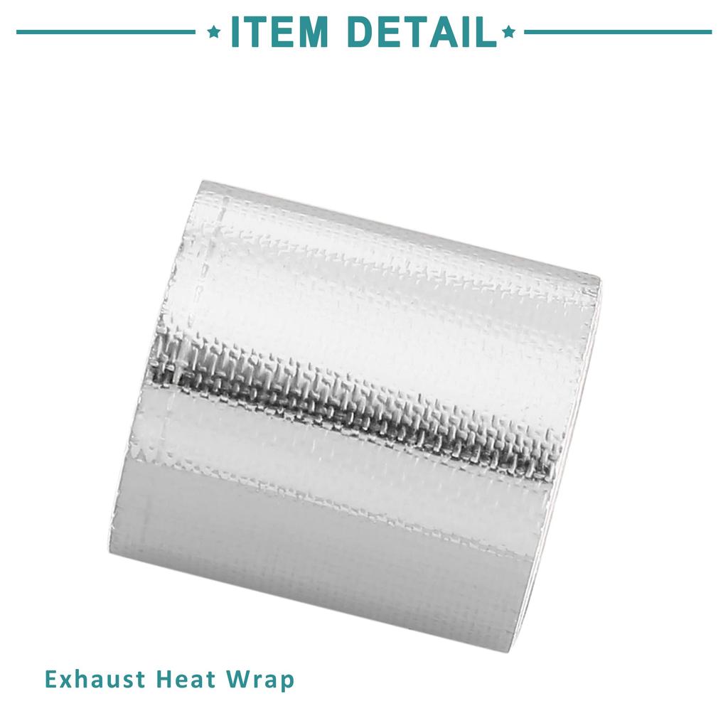 ACROPIX Fiberglas-Wickelband Thermische Barriereband Rolle Barriereband Auspuffrohrschutz-Wickelband 5cm x 15m Silberfarben 1 Stück
