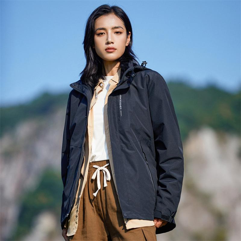Men's Winter 4-in-1 Hardshell Men's and Women's Fleece Lining Double-sided Wear Lamb Fleece Jacket Outdoor Mountaineering Clothing
