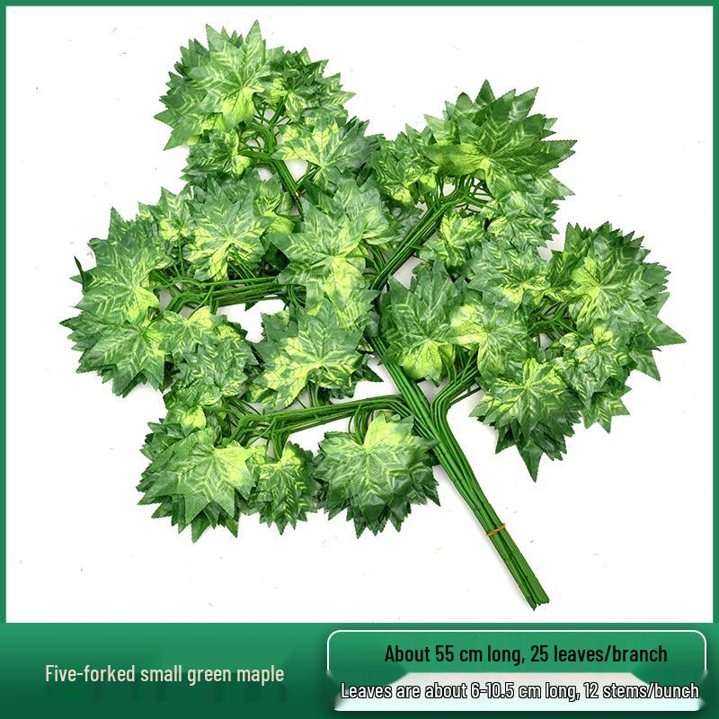 Artificial Red Maple, Ginkgo, Birch, Banyan, Elm Leaves for Landscaping