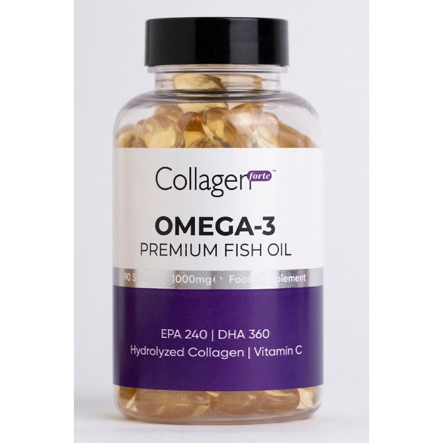 

Omega-3 Premium Fish Oil 90 капсул X 1000 мг, риб ячий жир, гідролізований колаген