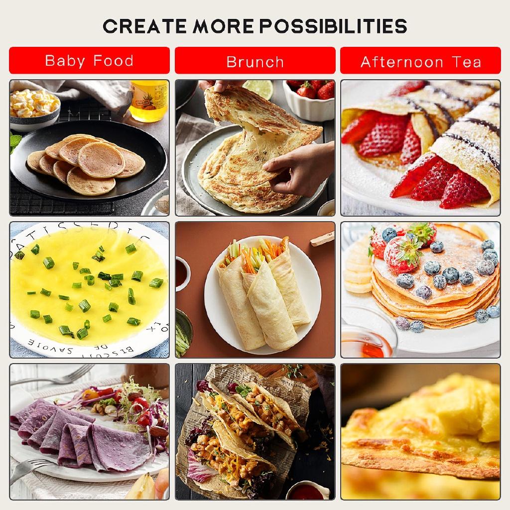 2000W  Paratha Chapati Flat Bread Pizza Tortilla Maker Cooking Tools Appliance Kitchen Electric Roti Crepe Maker 32 X 25 X 7 Cm