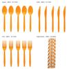 Plastic Fork Spoon Disposable Tablewares Autumn Theme Party Flatwares Kit  Party Supplies