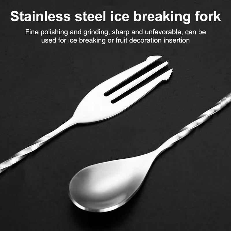 Cocktail Muddler And Mixing Spoon, Stainless Steel Cocktail Muddler Home Bar Bartender Tool Barware Set