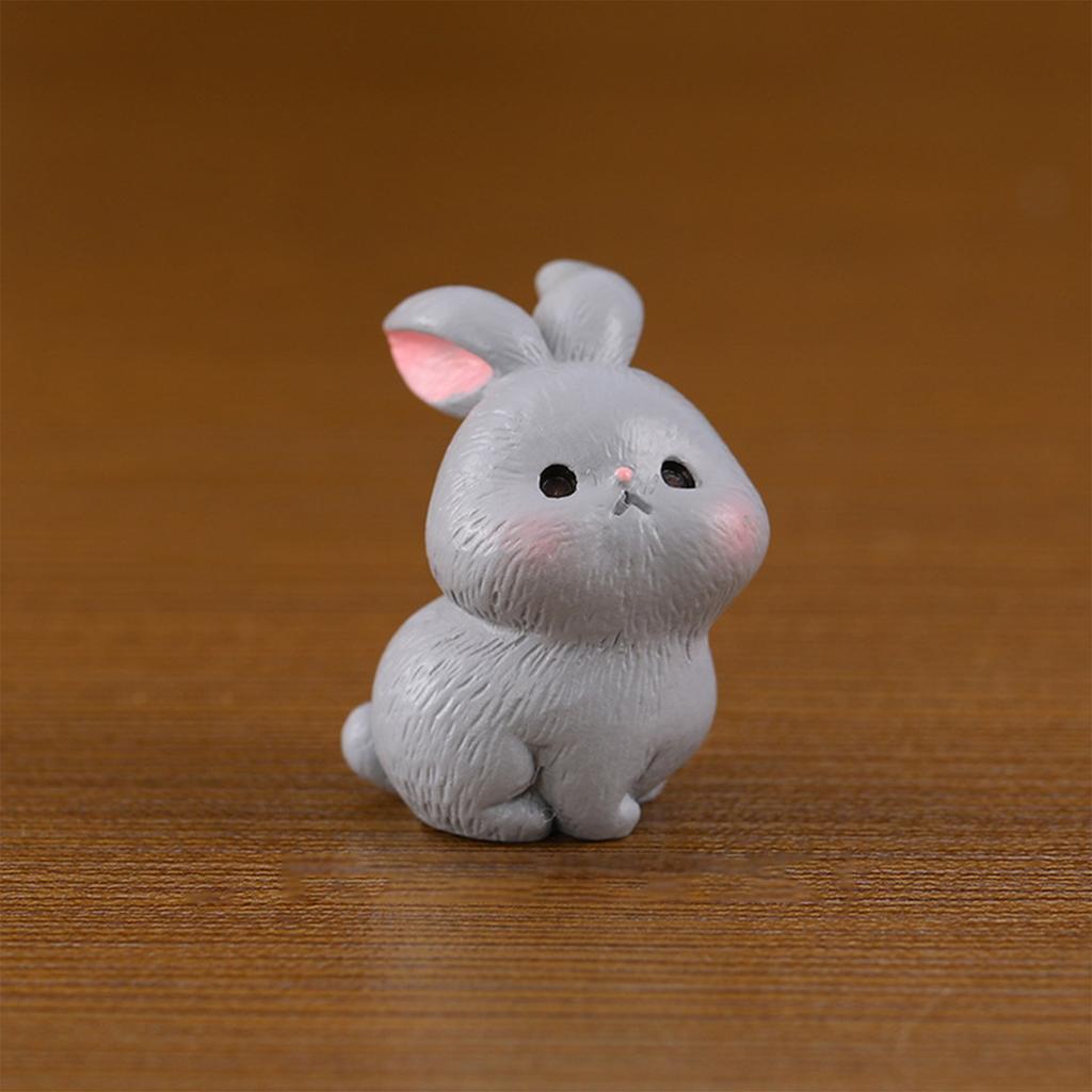 Resin Rabbit Figurine Miniatures Ornament Rabbit Resin Ornaments For Holiday Celebrations Decoration Home Decor