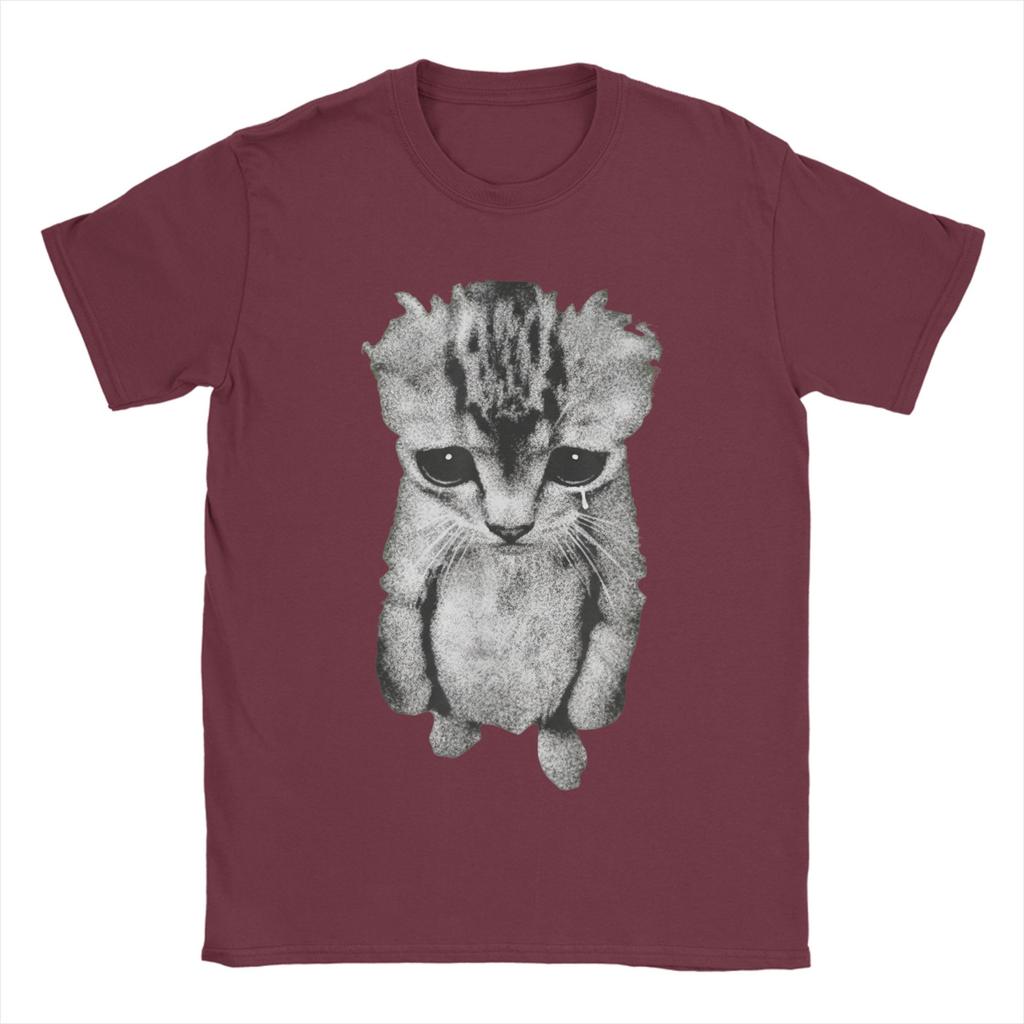 El Gato Munchkin Kitten Funny Sad Crying Cat Meme Cat Lovers T Shirt T Shirts Men 100 Cotton Plus Size Tees Short Sleeve Tops
