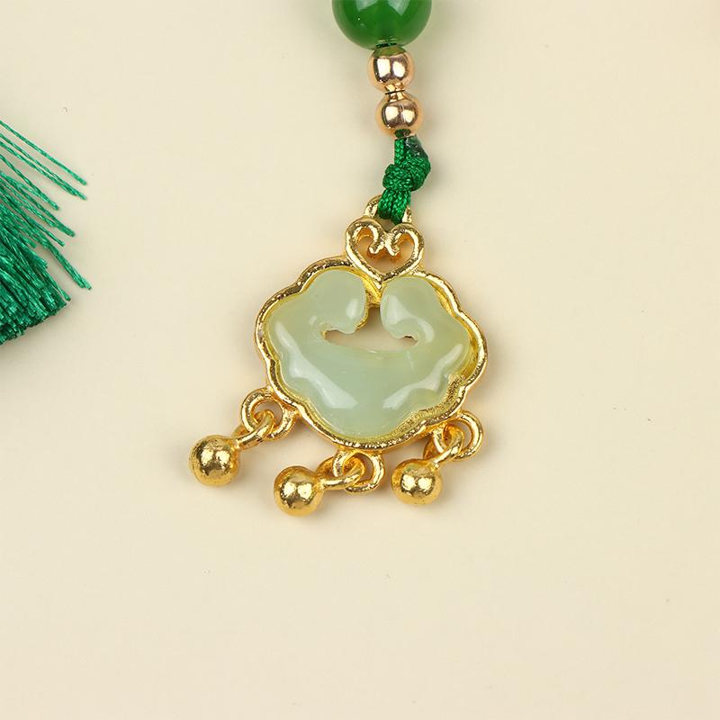 Fresh Ancient-Style Peace Buckle Necklace,New Tassel Beaded Long Crossbody Chain,Retro Jewelry For Women, Daily Accessory