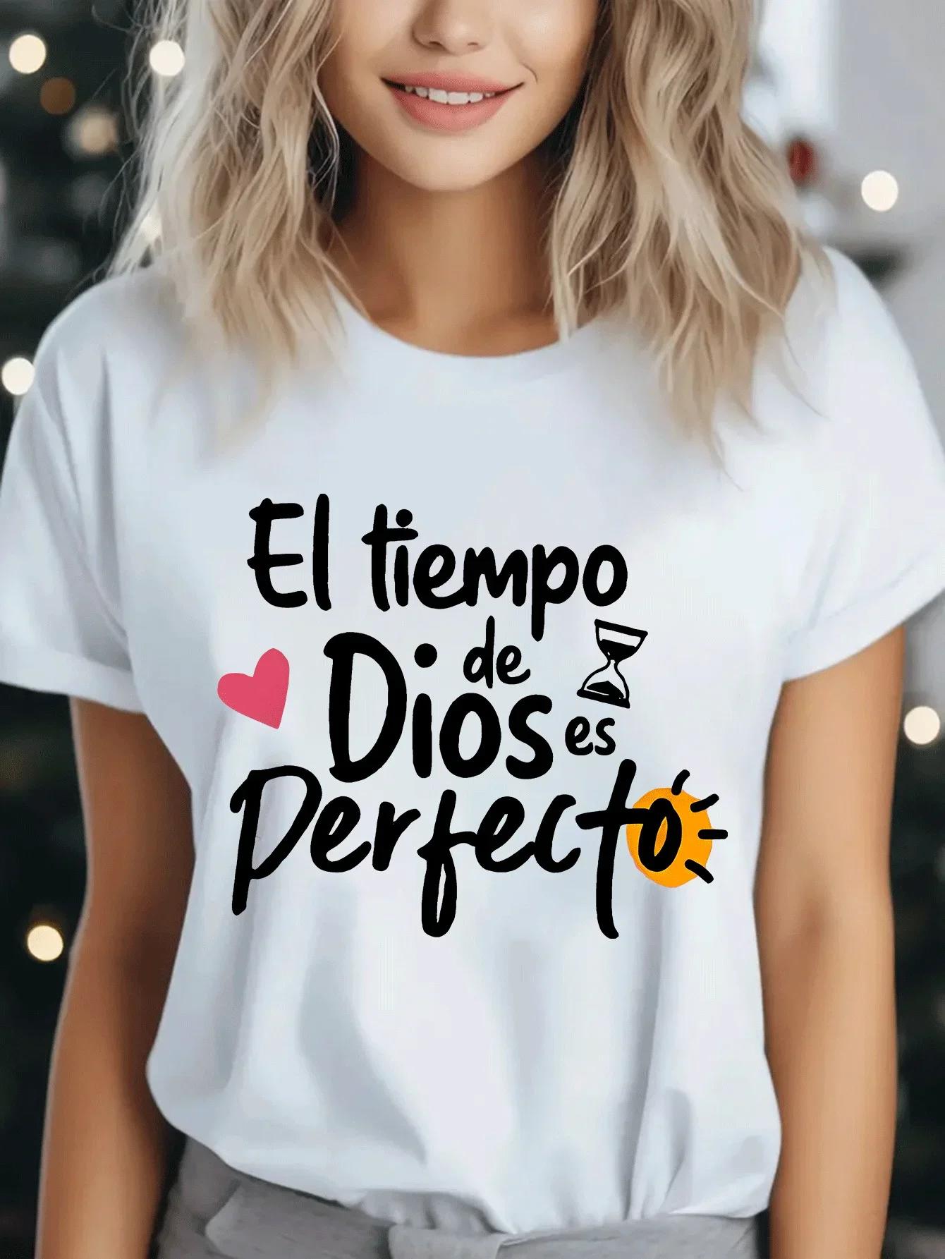 

Printed Pattern Knitted Polyester Fiber and Spandex Blended Ladies Casual T-Shirt with Round Neck Optional Letter 3XL