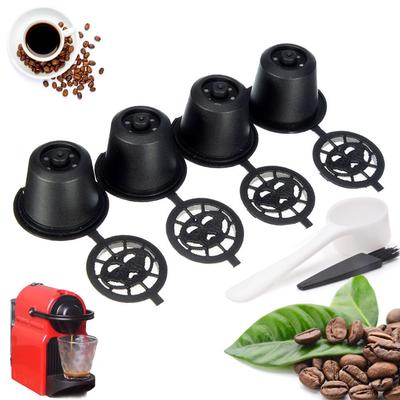 4x Refillable Reusable Coffee Capsules Pods For  Machines Spoon