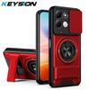 KEYSION Magnetic Phone Case for Xiaomi Redmi 17 4G 5G Slide Camera Protection Upright Kickstand 360° Ring Shockproof Back Cover