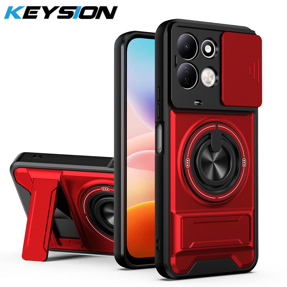 KEYSION Magnetic Phone Case for Xiaomi Redmi 17 4G 5G Slide Camera Protection Upright Kickstand 360° Ring Shockproof Back Cover