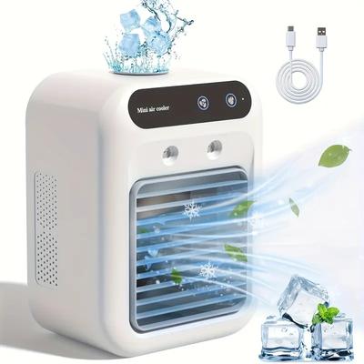 Portable Mini USB Air Conditioner Fan With Humidifier And 16.91 Oz Water Tank