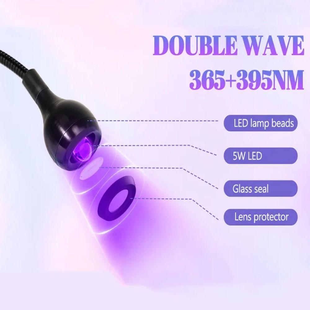 Foot Pedal Switch UV LED Nail Lamp 5W Power Nail Drying Light Gel Polish Curing Lamp DIY Manicure