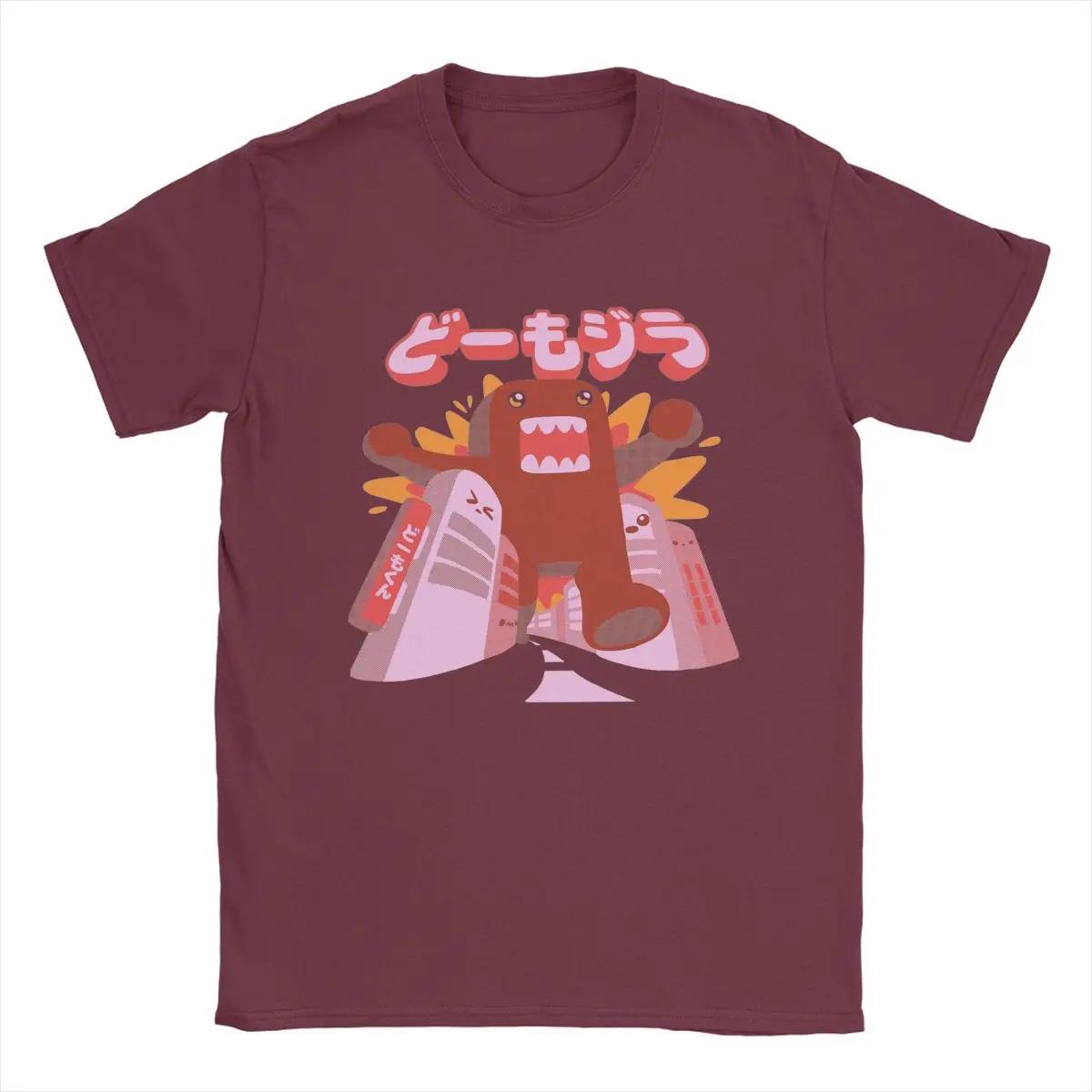 

Domozilla Domo Kun Doll мужские футболки повседневные футболки с коротким рукавом и круглым воротником футболки 100% хлопок новое поступление одежды XXXXXL бордовый