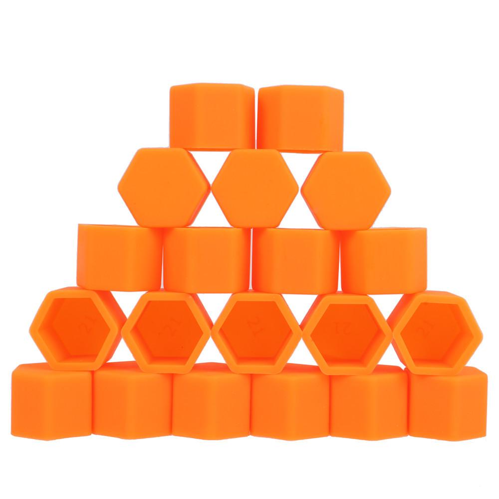 

20pcs 17/19/21mm Silica Gel Wheel Nuts Covers Protective Bolt Caps Car Wheel Hub Screw Nut Decoration Protector Car Styling 17mm оранжевый