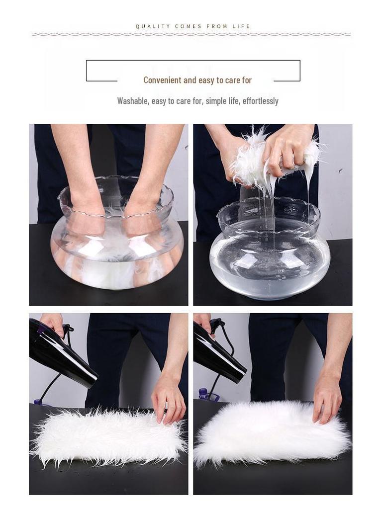 White Imitation Wool Plush Carpet for Bedroom & Living Room