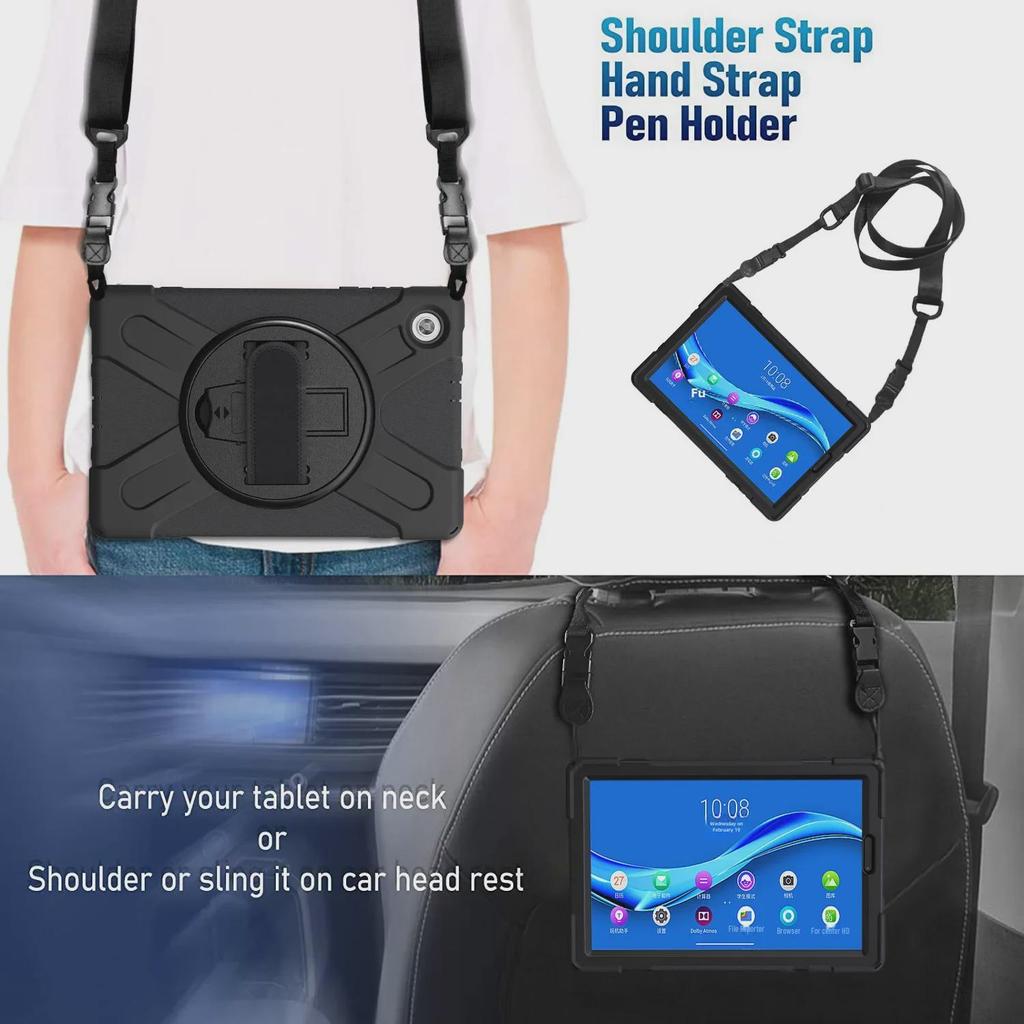Lenovo 10,1-Zoll-Tablet-Silikon-Schutzhülle mit drehbarem Ständer, Anti-Sturz-Design