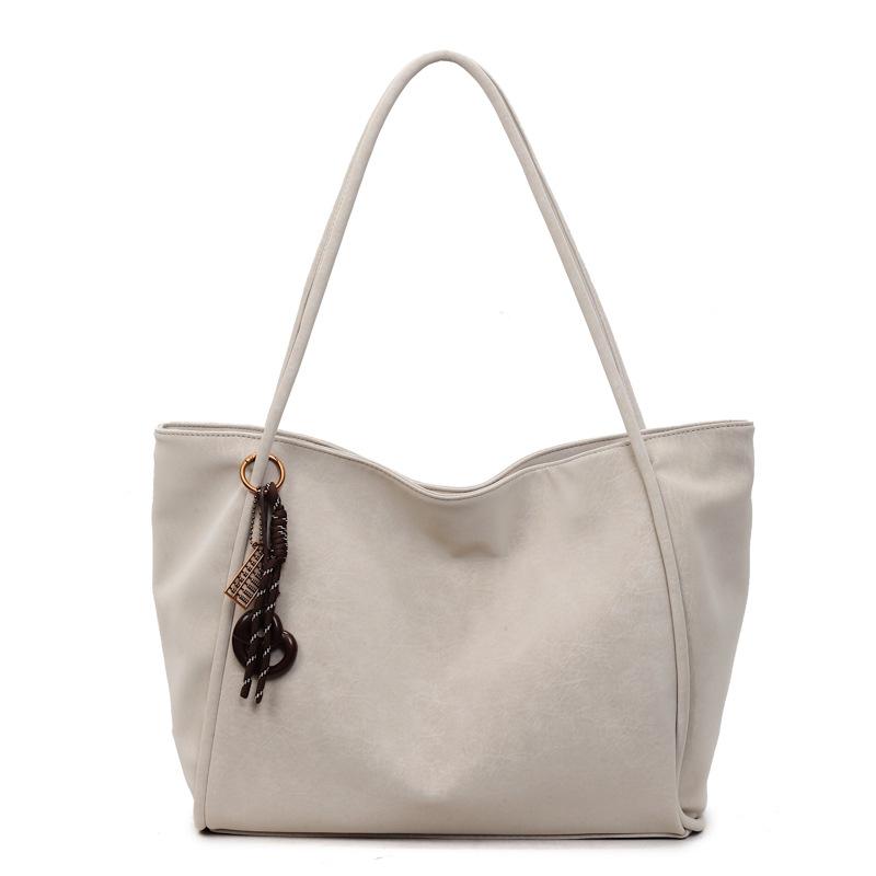 Large-capacity bag women's 2025 new retro simple shoulder bag texture tote bag for class casual commuting