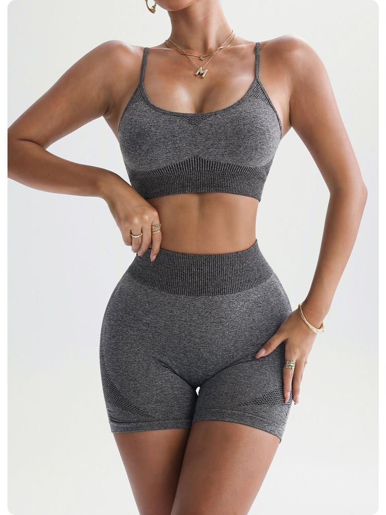 JYL Seamless Yoga Set Camisole Hip Lifting Shorts