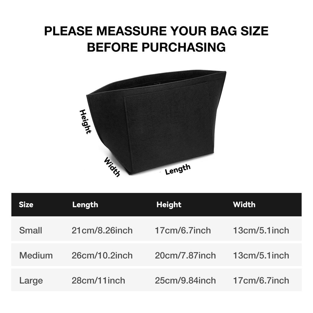 Bolsa de inserción de fieltro para bolso, bolsa con forro, bolsa de maquillaje de tela de fieltro, soporte de viaje, organizador de bolso portátil
