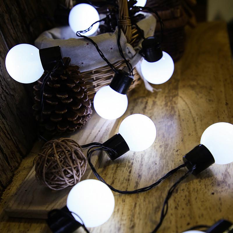 LED-Runde Kugelkette Lichterkette für Schlafzimmer, Außenbereich, Camping und Feiertagsdekorationen