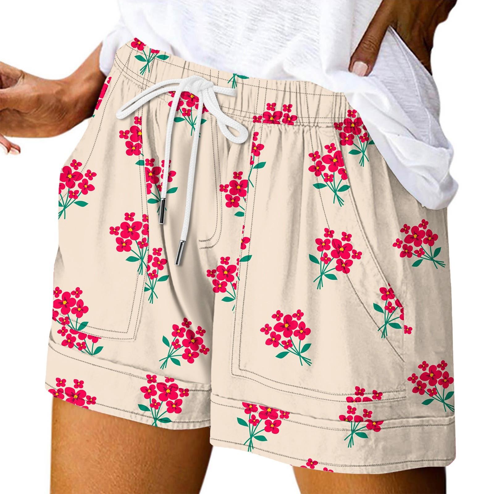 

Женские повседневные летние эластичные пляжные шорты с принтом повседневные шорты XXL киноварь