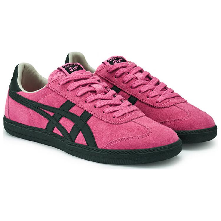 ONITSUKA TIGER Tokuten Fabric Cow Split Leather Retro Fashion Low-Top Skate Shoes Unisex Sneaker Deep-Pink 1183A907-702