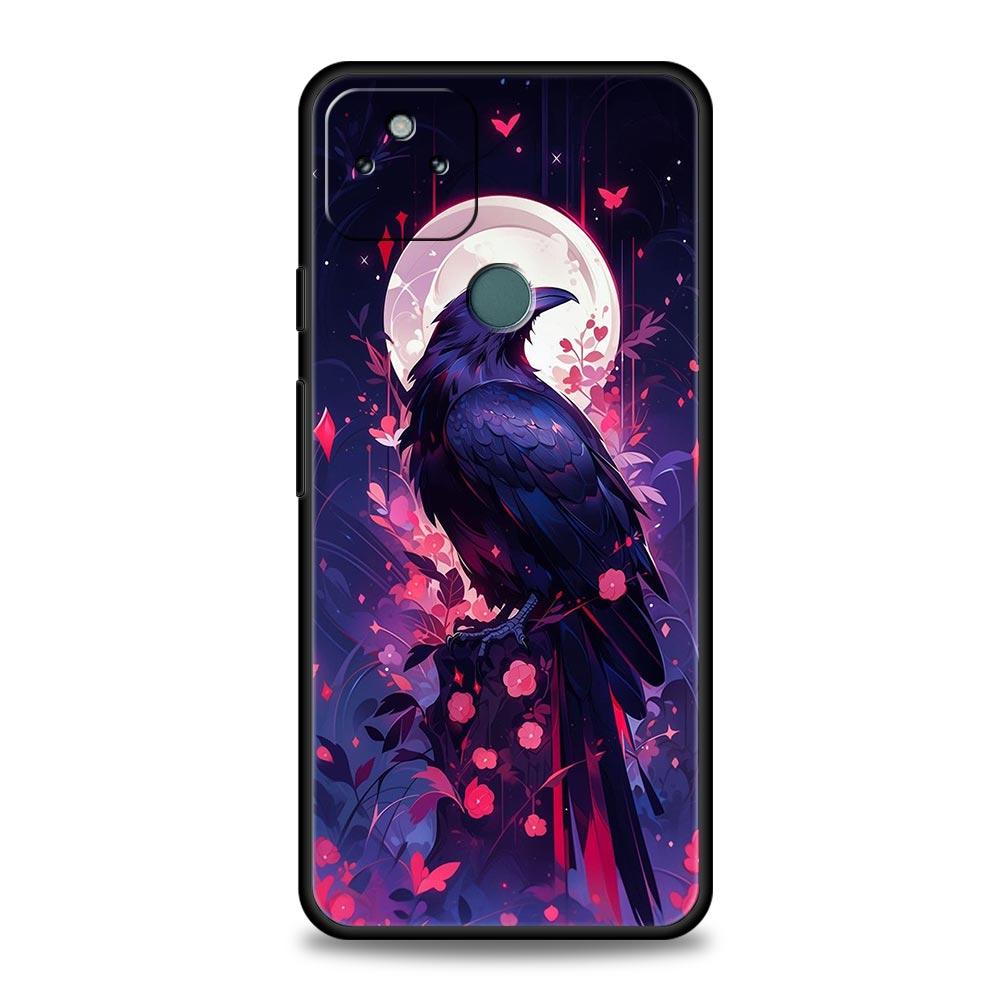 Black Raven Phone Case Cover for Google Pixel 10 9 8 7 6 9A 8A 7A 6A Pro Shockproof Soft TPU 10 Pro XL Shell Fundas Capas Coque
