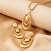 European and American Style Jewelry Niche Geometric Water Drop Ring Design Pendant Necklace Versatile Earrings Jewelry Set Women
