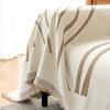Chenille Sofa Cover Blanket Homestay Bedroom Universal for All Seasons Towel Dustproof Decorative Striped Sofa Towel Cover Cloth
