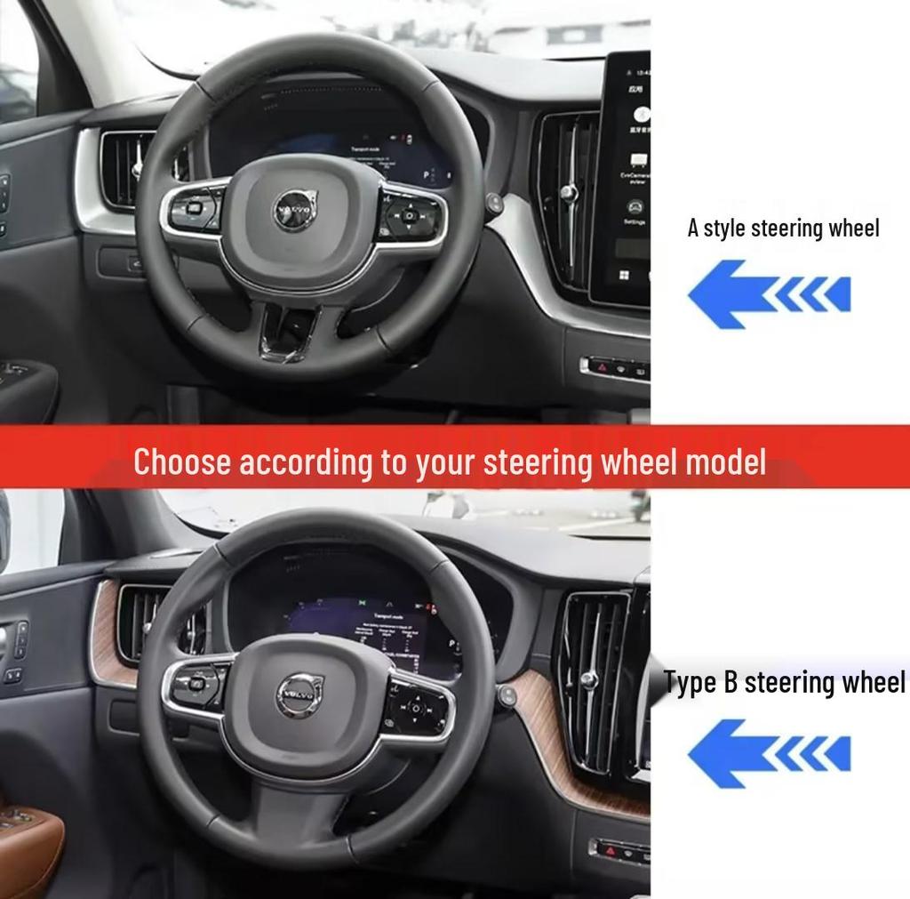 Universal Three-Section Full Cover Steering Wheel Cover for Volvo XC40, XC60, XC90, S60, S90