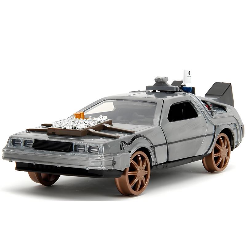 JADA 1/32 DMC-12 DeLorean DMC I II III Back To The Future Time Machine Mr.Fusion Diecast Toy Vehicle Car Model