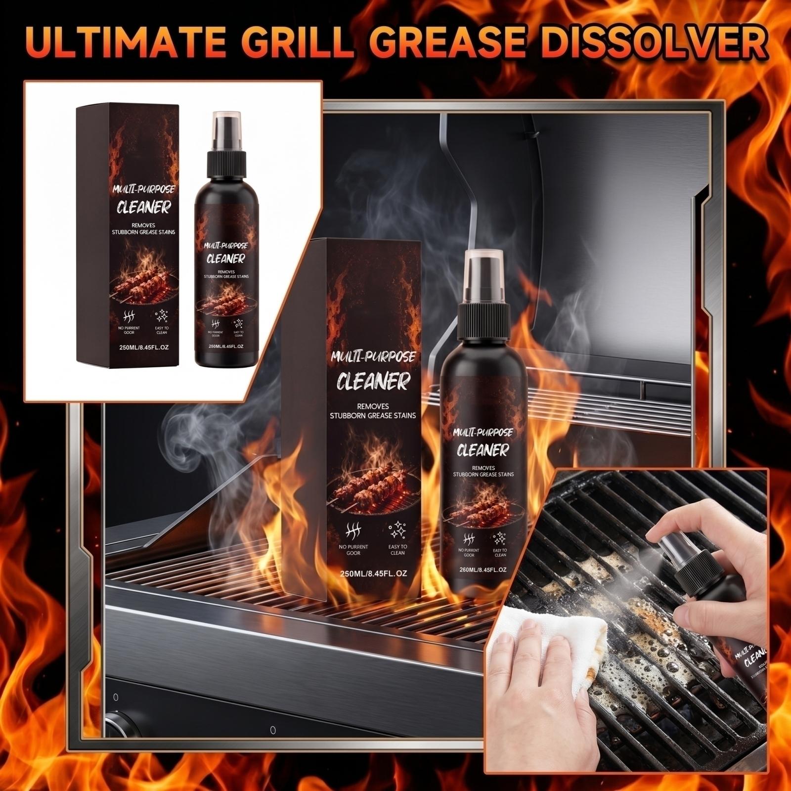 

Multi Purpose Cleaner Spray for Barbecue Grill Surface Grease and Oil Stains Removal 250ml Bottle Suitable for Kitchen and Outdoor Use One Size чёрный