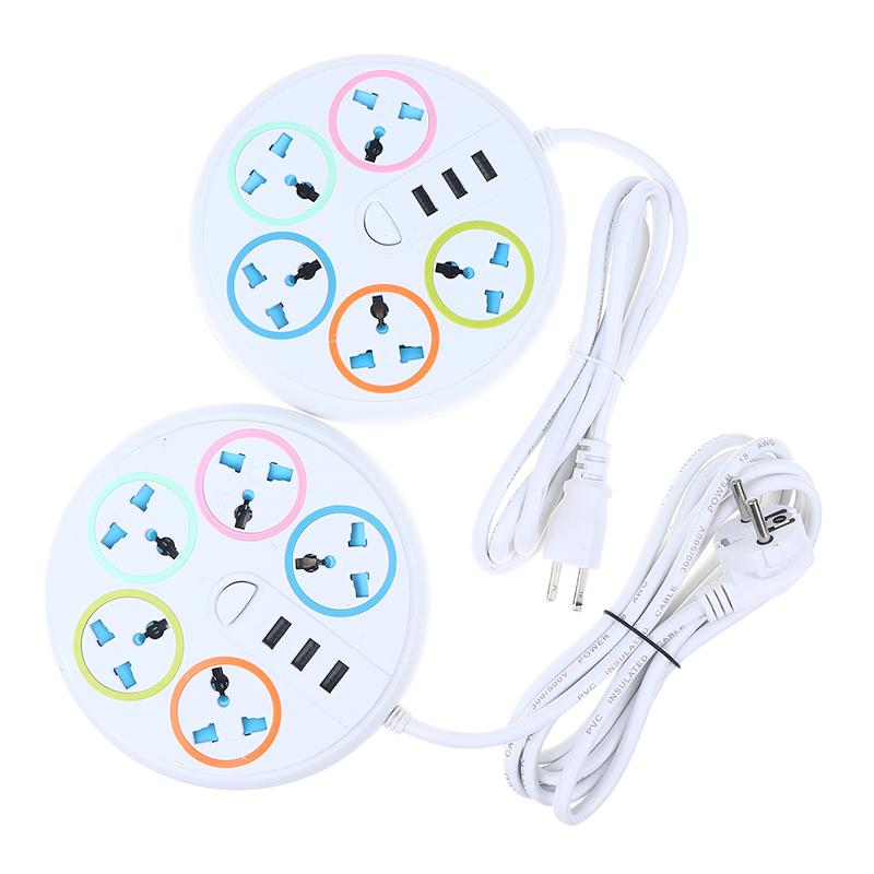 Priză Universală cu 2/3 Pini Tip EU/US, cu 5 Prize AC, 3 Porturi USB Tip-C, Cablu de Extensie 2/3/5M, Priză de Alimentare, Priză Electrică