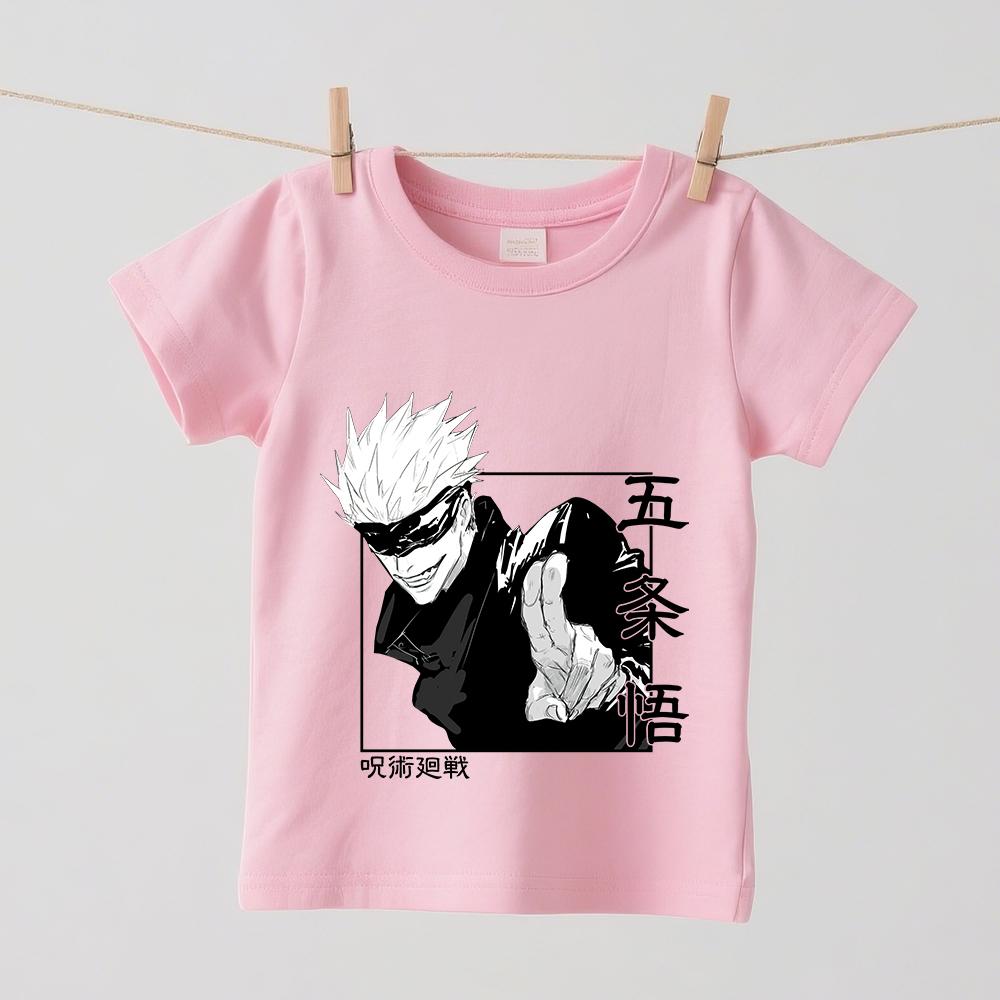 Jujutsu Kaisen Satoru Gojo Anime Print Cotton T Shirt for Boys Girls Short Sleeve Summer Casual Kids Tee Top