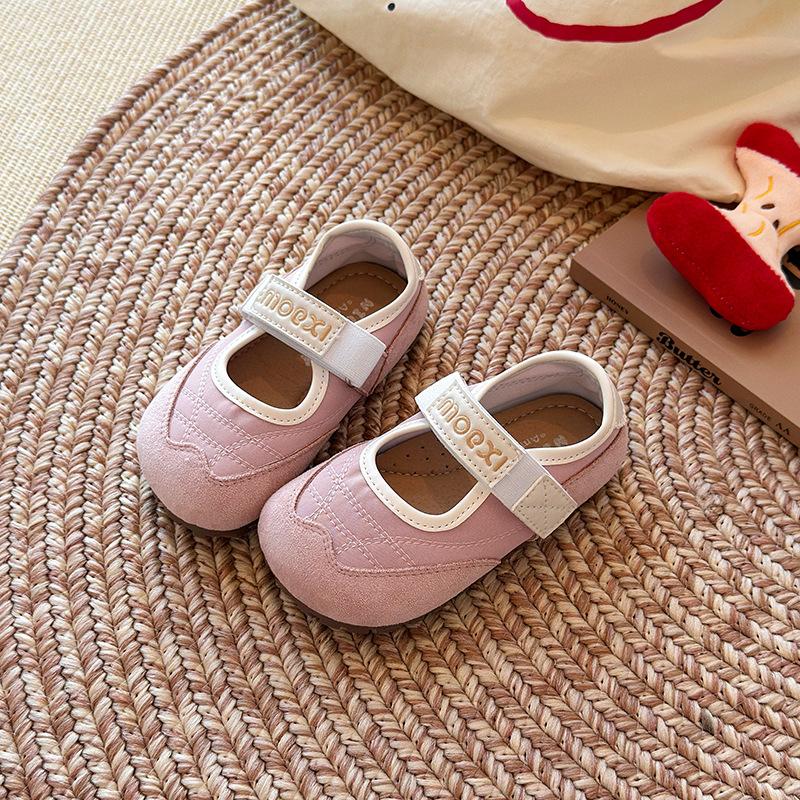 Children Girls Shoes Flat Bottom Mary Jane Ballet Casual Shoes Girl Retro All-Match Slip-On Summer Rubber Soft Sole