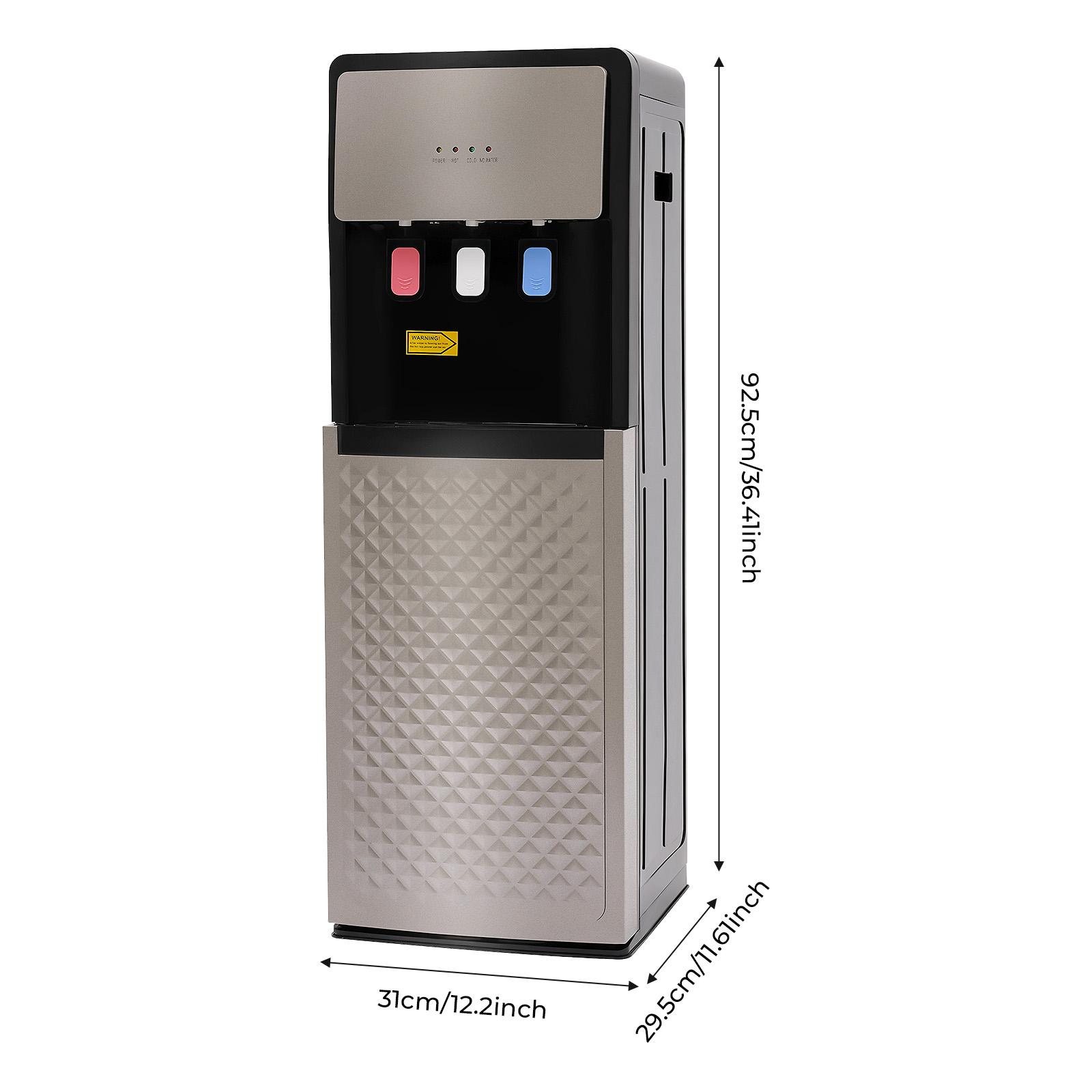 

Диспенсер для воды с нижней загрузкой, Диспенсер для горячей/холодной/теплой воды для бутылей 5 галлонов и менее, Защита от сухого хода(серый) US серый