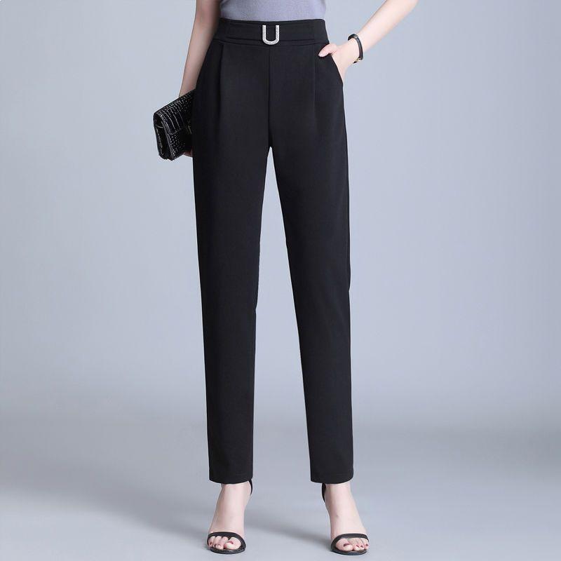 Women's Ice Silk High Waist Skinny Harem Pants - Slimming, Versatile, Trendy Suit Trousers