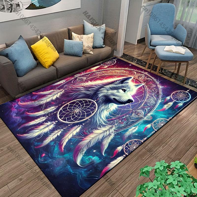 Wolf feathers artistic designcarpet Yoga living room room decor children's crawling mat doormat area rug games floor mat